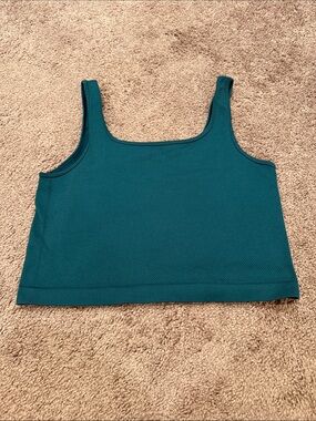Maurices Teal Square-Neck Crop Tank